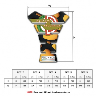 Ducati Tank Pad Motorbike Orange Black Zones Design with Meccanica Logo Edition