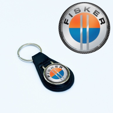 Karma Fisker Leather Keychain Silver Dark Carbon Ring Edition