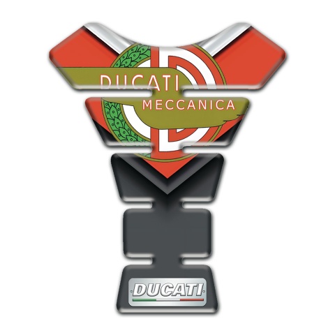 Ducati Tank Fuse Red Gray Base MEccanica Logo Design 