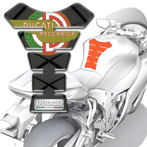 Ducati Tank Fuse Dark Gray Base with Black Lines Decoration 