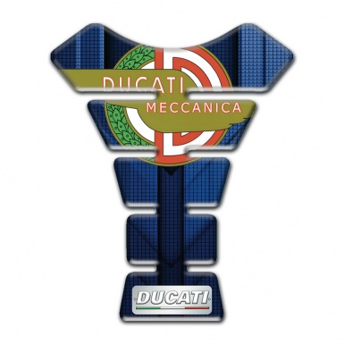Ducati Tank Protector Blue Base Meccanica Logo Style 