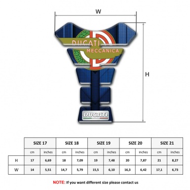 Ducati Tank Protector Blue Base Meccanica Logo Style 