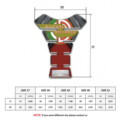 Ducati Tank Guard Pads Gray Red Warp Style Meccanica Logo 