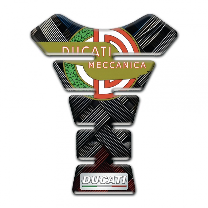 Ducati Tank Pad Protector Crossed Belts Design Meccanica Logo 