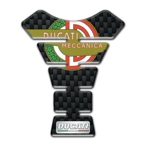 Ducati Tank Protector Black Fibers Design Meccanica Logo Style 