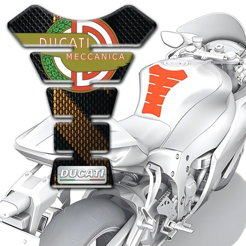 Ducati Tank Fuse Black Brown Decor Base Meccanica Logo 