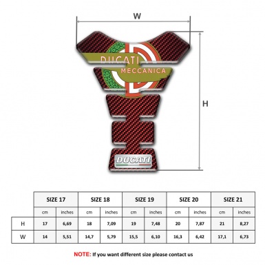 Ducati Tank Protector Red Carbon Meccanica Logo Design 