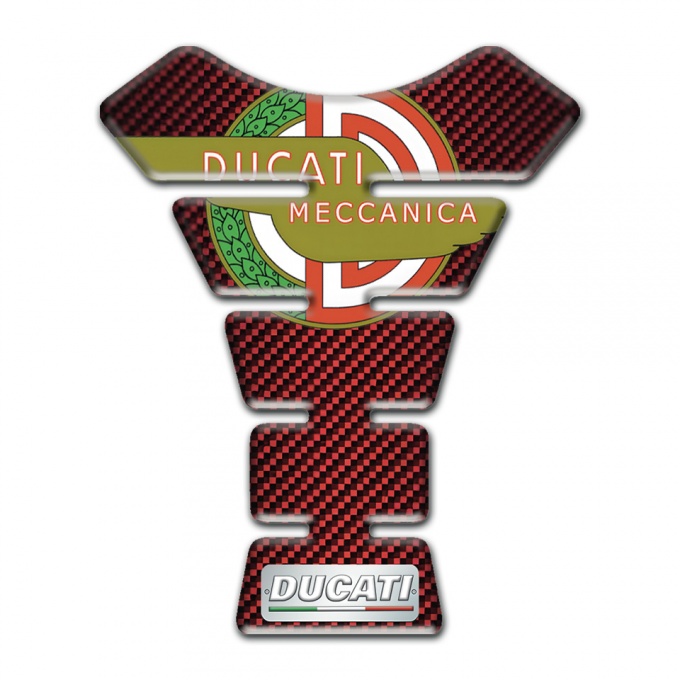 Ducati Tank Protector Red Carbon Meccanica Logo Design 