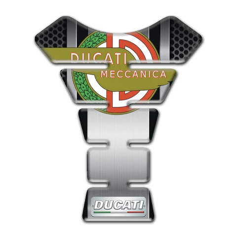 Ducati Tank Pad Protector Aluminium Center Panel Meccanica Logo Style 
