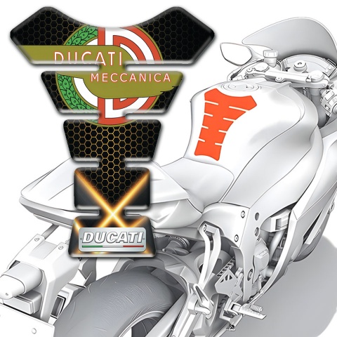 Ducati Tank Guard Pads Orange Lights Motive Design 