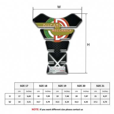 Ducati Tank Pad Protector White Crossed Lights Motive Design 
