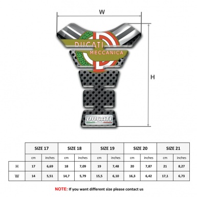 Ducati Tank Guard Pads Meccanica Design Logo High-Quality Type