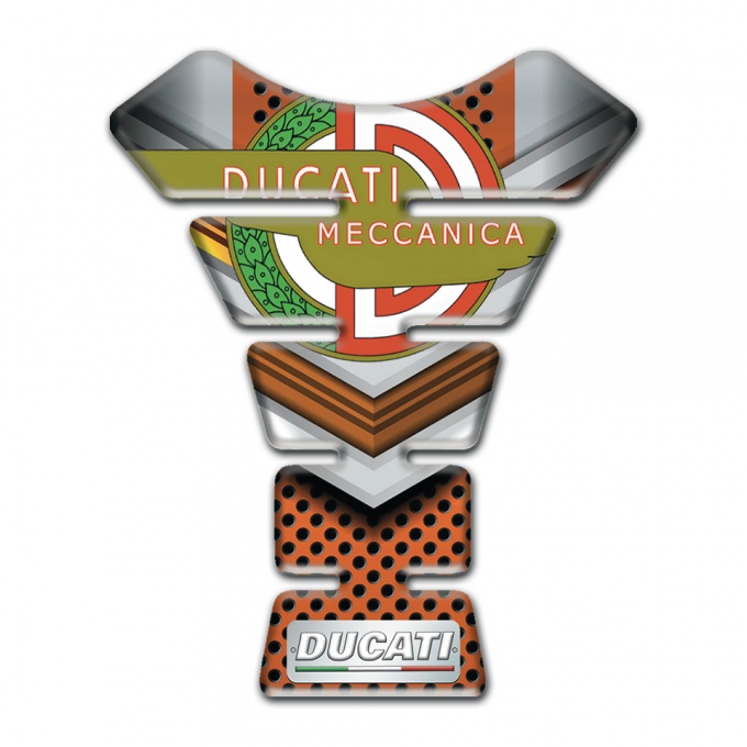 Ducati Tank Pad Protector Copper Gray Design Meccanica Logo