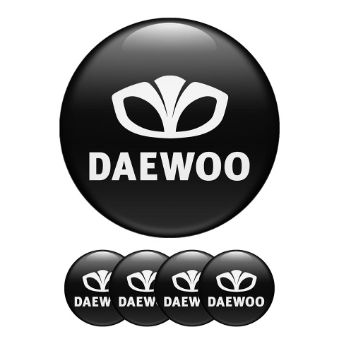 Daewoo  Domed Stickers Wheel Center Cap Black Model