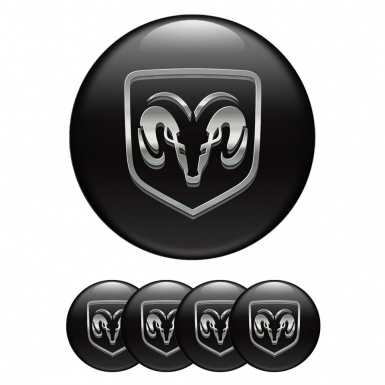 Dodge Emblems for Hub Center Caps Black Logo Edition