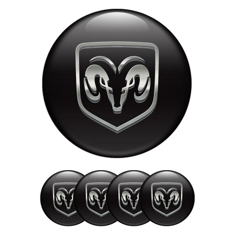 Dodge Emblems for Hub Center Caps Black Logo Edition