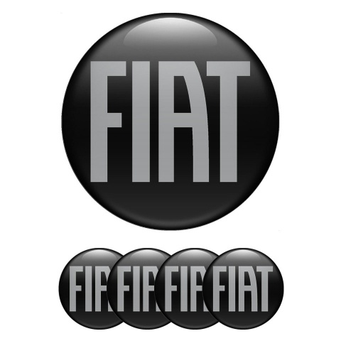 Fiat Emblem for Hub Center Caps Grey Logo RAL 7040