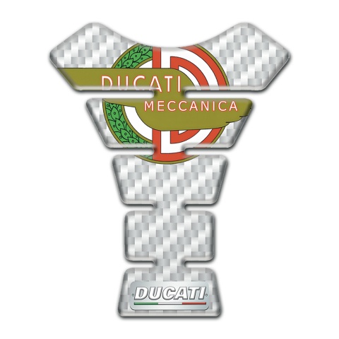 Ducati Tank Fuse White carbon with New Logo Style 