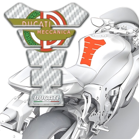 Ducati Tank Fuse White carbon with New Logo Style 