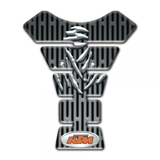 KTM Tank Guard Pads Gray Ornament Base Samurai Logo Style 