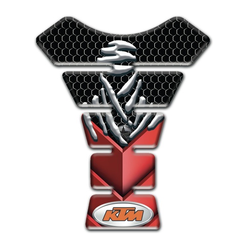 KTM Tank Pad Protector Black Red Design and Samurai Logo 