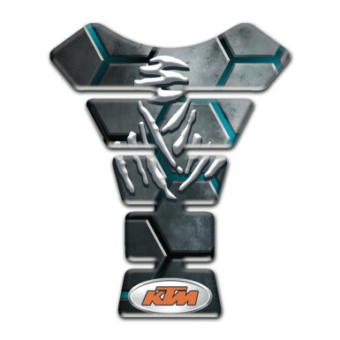 KTM Tank Fuse Gray Figures with Turquoise Chanels Design 