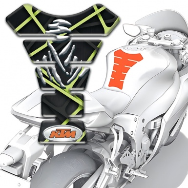 KTM Tank Protector Dark Base with Green Lines Design 