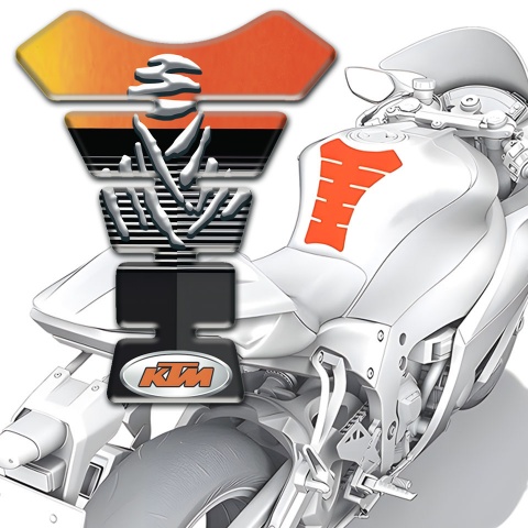 KTM Tank Pad Motorbike Black Orange Base Samurai Edition 