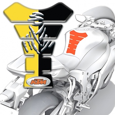 KTM Tank Protector Black Yellow Halves Design 