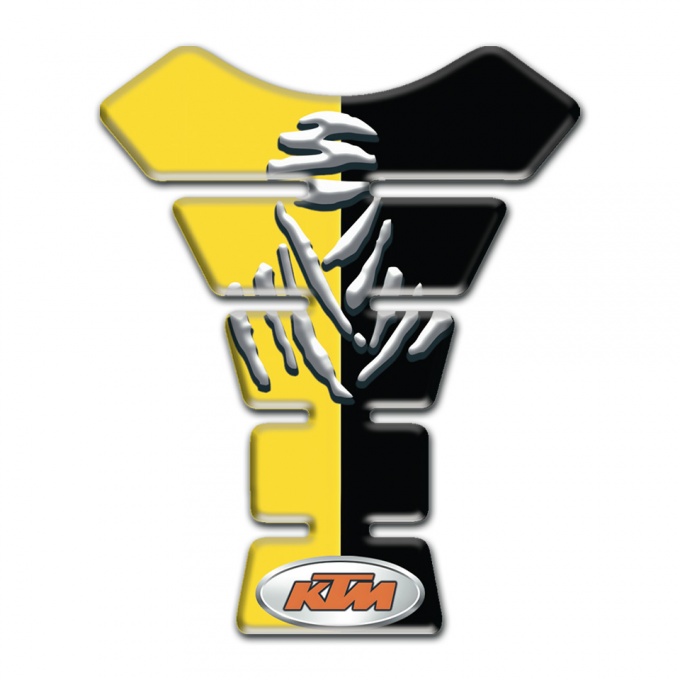 KTM Tank Protector Black Yellow Halves Design 