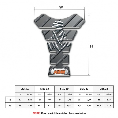 KTM Tank Fuse Gray Diagonal Patterns Design 