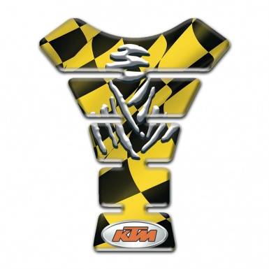 KTM Tank Pad Motorbike Yellow Black Flag Effect 