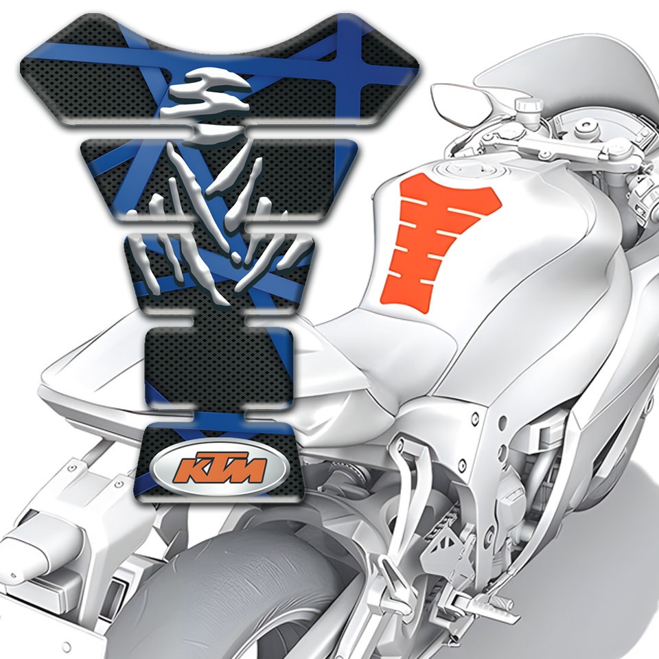 KTM Tank Protector Black with Blue Patterns Design | Tank Protectors ...