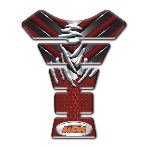 KTM Tank Pad Motorbike Red Base with Nikel Patterns Design 
