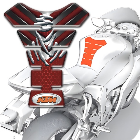 KTM Tank Pad Motorbike Red Base with Nikel Patterns Design 
