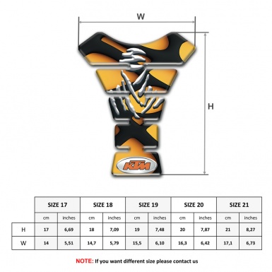 KTM Tank Protector Yellow Black Design Samurai Logo Style 