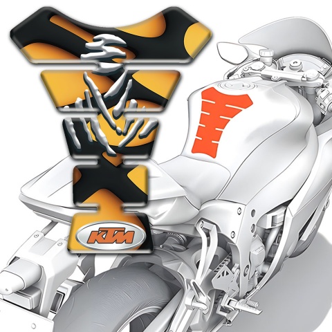 KTM Tank Protector Yellow Black Design Samurai Logo Style 