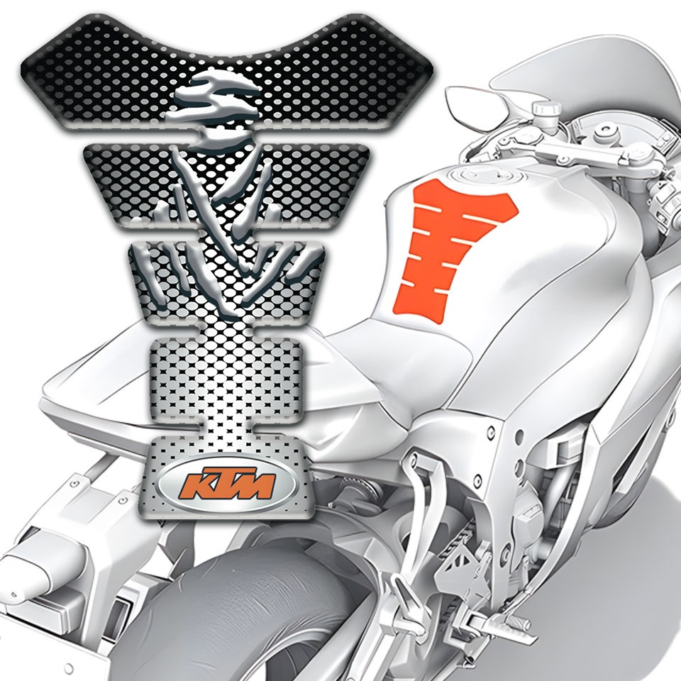 KTM Tank Pad Protector Silver Black Print Design | Tank Protectors ...
