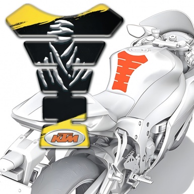 KTM Tank Pad Protector Yellow Black Painting Design 