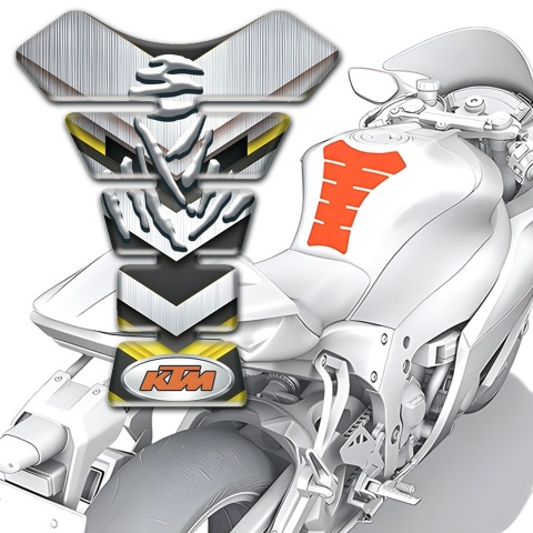 KTM Tank Pad Motorbike Silver Yellow Decoration 