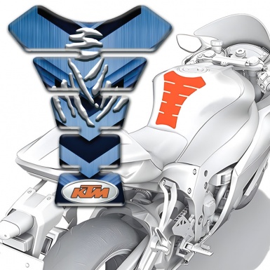 KTM Tank Pad Protector Dark and Light Blue Design 