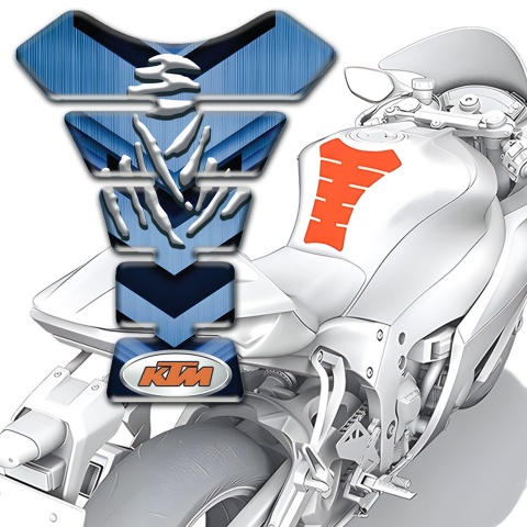 KTM Tank Pad Protector Dark and Light Blue Design 