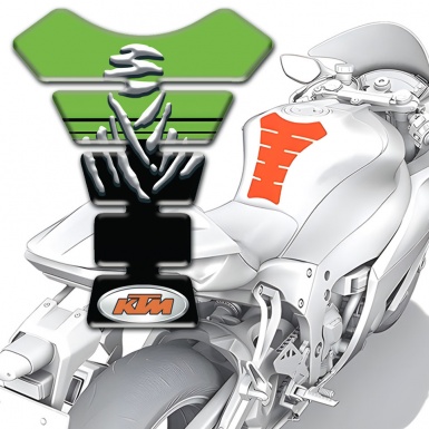 KTM  Tank Fuse Green Black Print Samurai Logo Style 