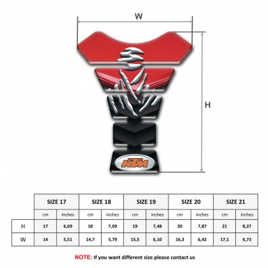 KTM Tank Guard Pads Red Black Design Samurai Logo 