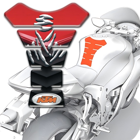 KTM Tank Guard Pads Red Black Design Samurai Logo 