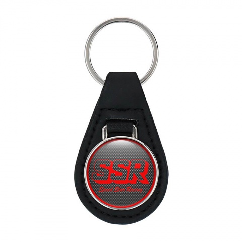 SSR Leather Keychain Light Carbon Red Ring Design