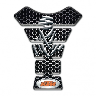 KTM Tank Guard Pads Perforated Steel Base Samurai Logo Edition 
