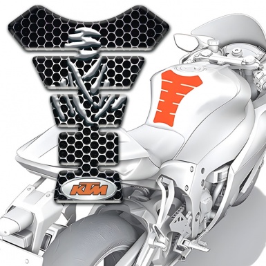 KTM Tank Guard Pads Perforated Steel Base Samurai Logo Edition 