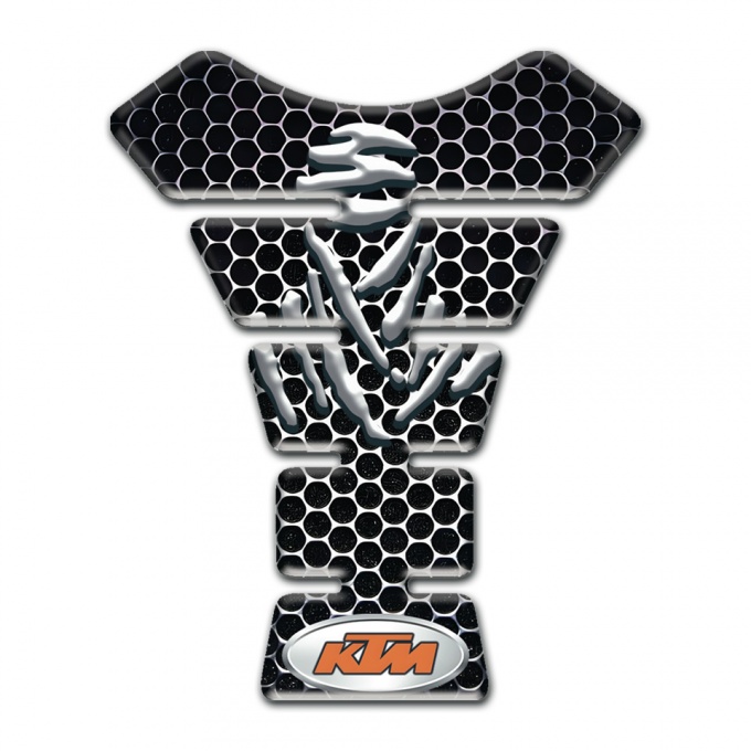 KTM Tank Guard Pads Perforated Steel Base Samurai Logo Edition 