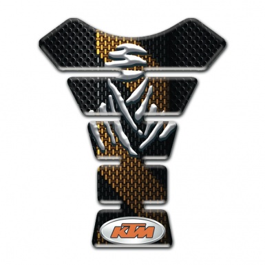 KTM Tank Guard Pads Black with Brown Belt Design 